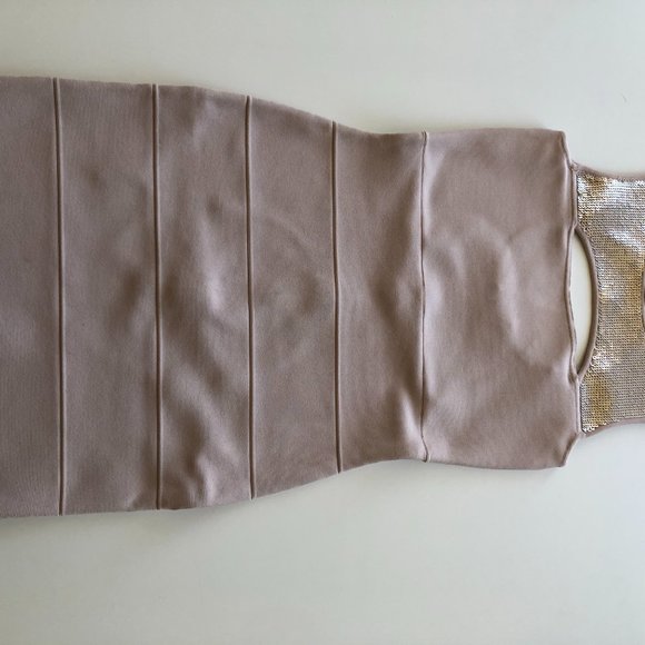 BCBG MAXAZRIA Pale Pink Mauvy Sequin Dress - Picture 4 of 6